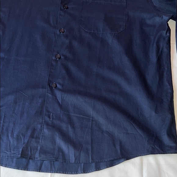 Kenneth Cole reaction navy blue casual button down men’s size large 16 1/2 - Picture 4 of 16